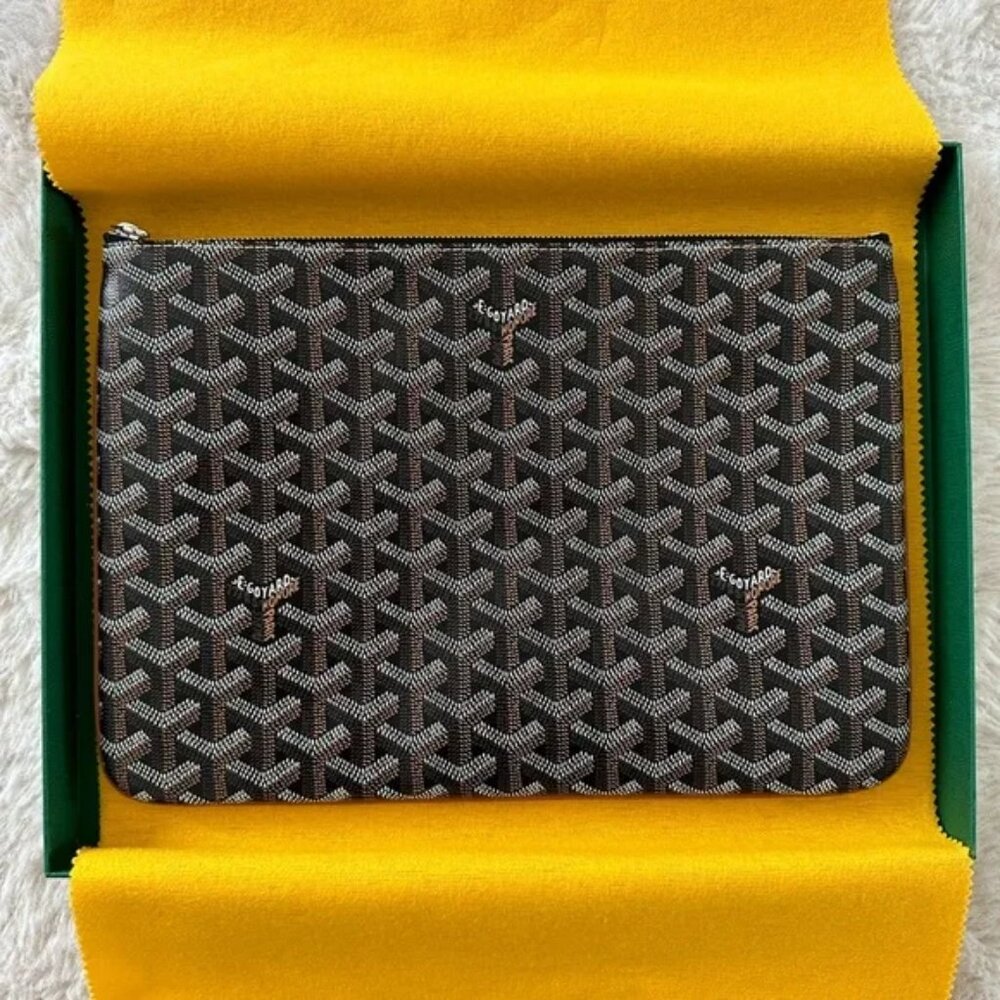 GOYARD POCHETTE SENAT MM, NOIR/BLACK COLOR, BRAND NEW